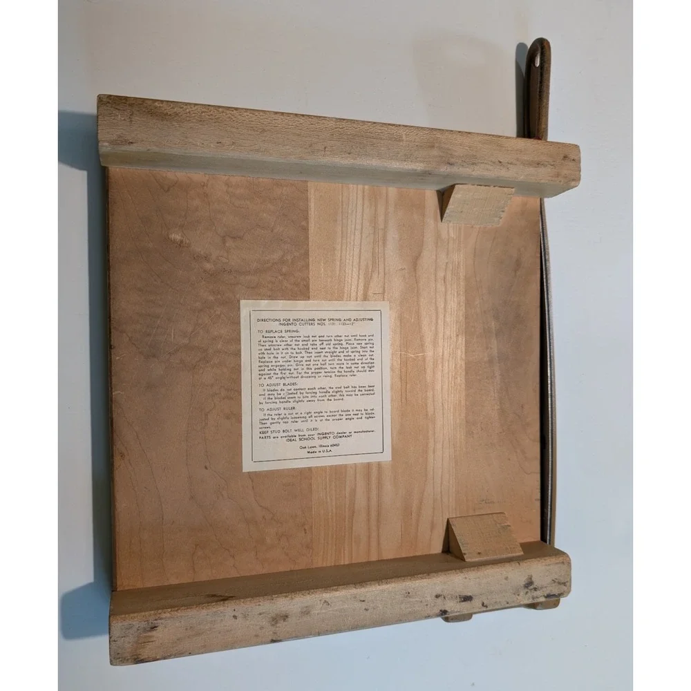 Ingento No. 4 Paper Cutter Guillotine Trimmer #4 Wood Cast Iron 12